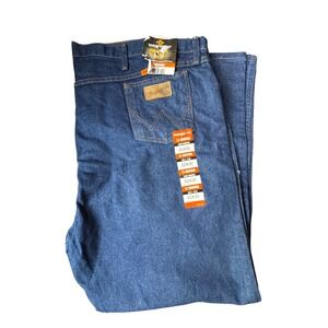 Wrangler FR 13 Original Flame Resistant Work Jeans Men's Size 52x30 Blue Denim
